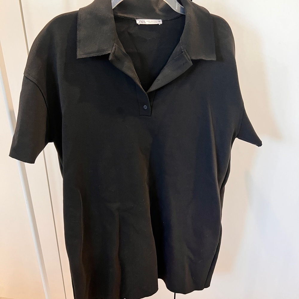 Zara Black Collared Mini Dress